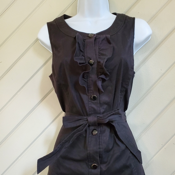 Talbots Ruffle Button Down Sleeveless Dress Tie - Picture 2 of 7